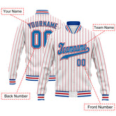 Custom White Red Stripe Fashion Jacket Bomber Full-Snap Varsity Letterman Personalized Jacket FZ005-D020219-13